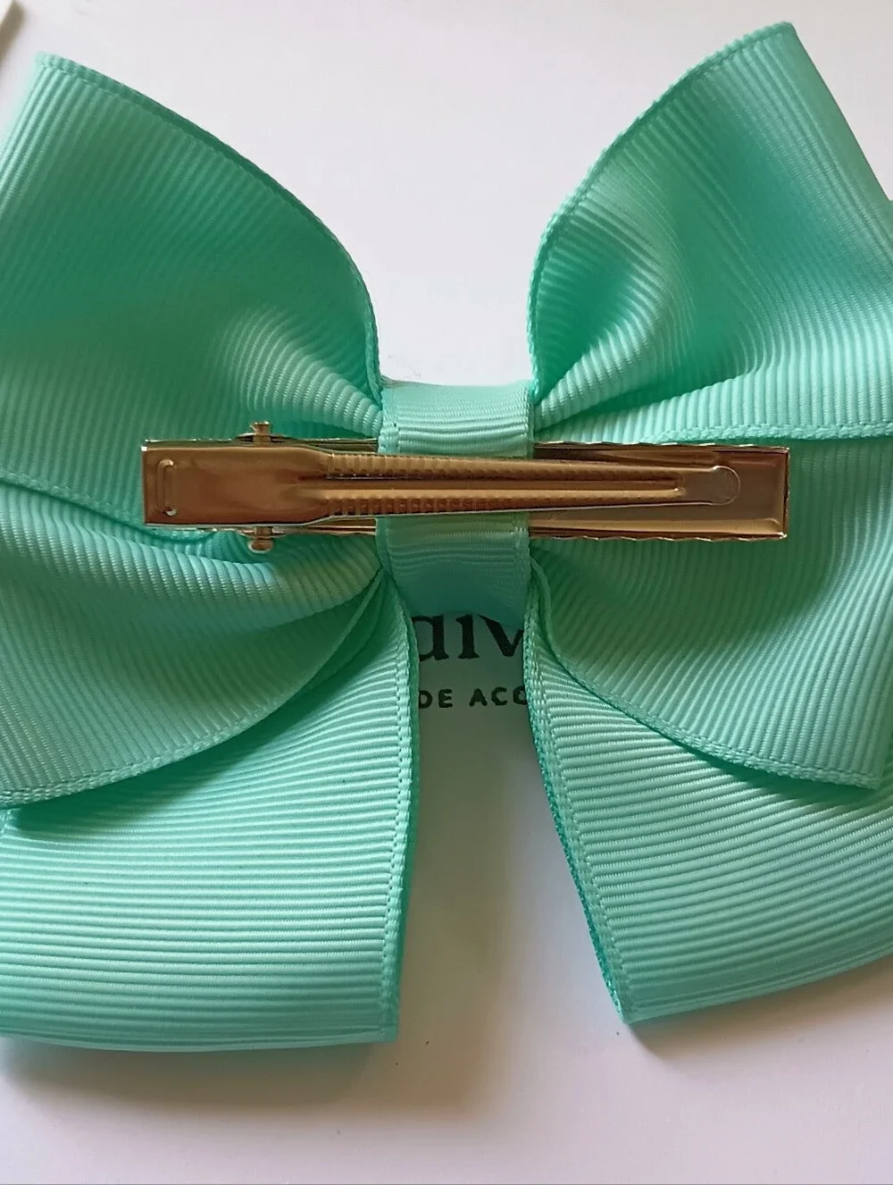 Kids Triple Bow Hair Clips in Light Green, Turquoise & Yellow🎀✨